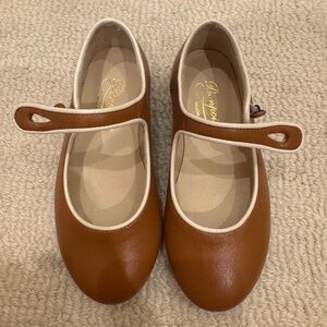 Bonpoint Tan Mary Jane Kids Shoes